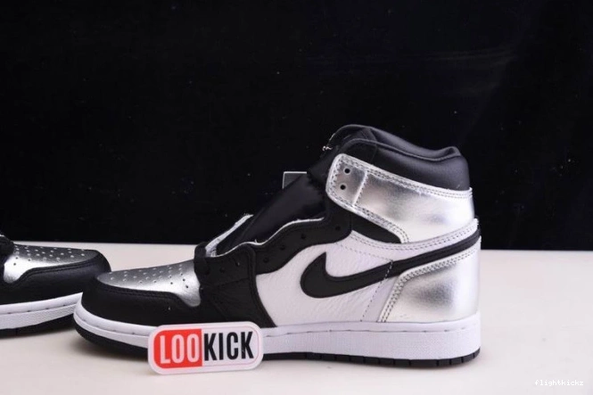SILVER AIR 1 HIGH CD0461-001 OG JORDAN TOE WMNS 0808